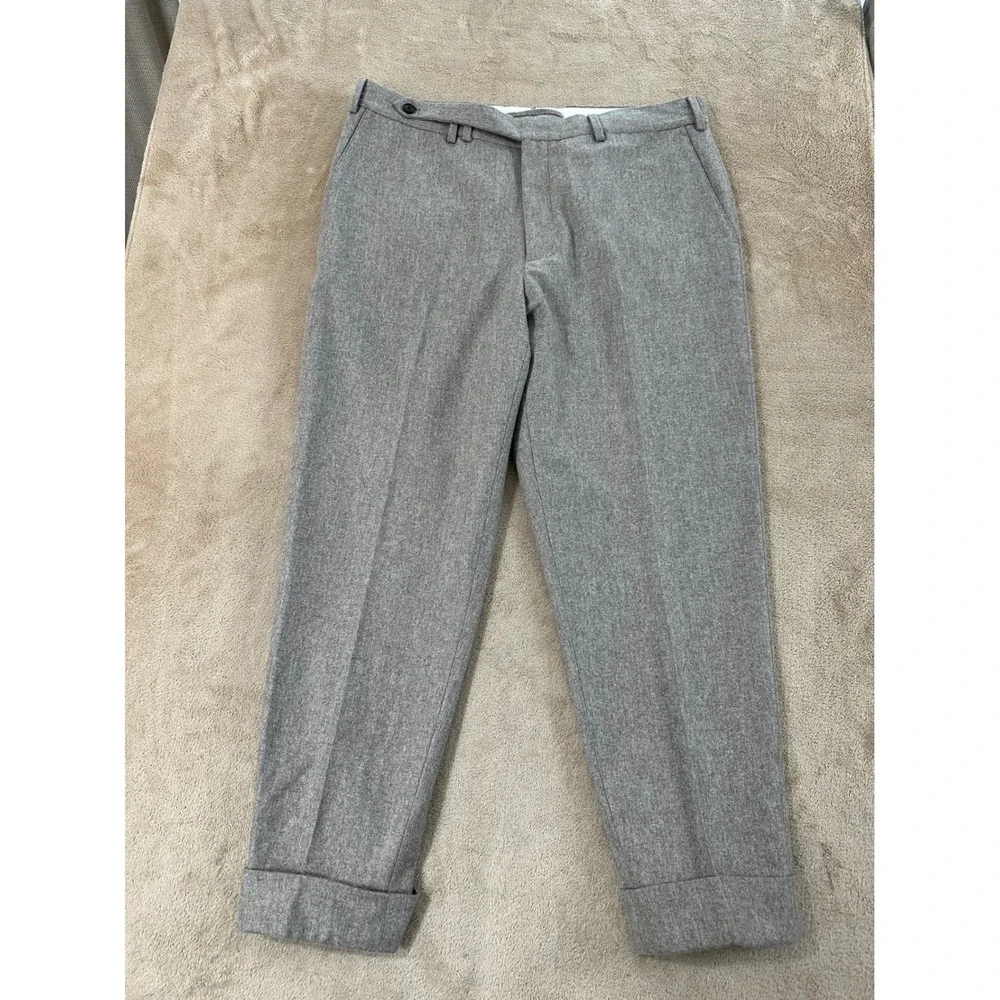 Suitsupply Pure Wool Trousers Men‎ 52 Gray Vitale Barberis Canonico Cuffed EUC